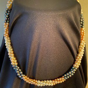 Lee Sands Twisted Pearl Rope Necklace